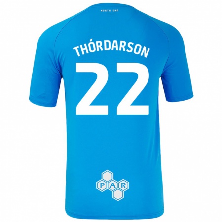 Kandiny Niño Camiseta Stefán Teitur Thórdarson #22 Azul Cielo 2ª Equipación 2024/25 La Camisa