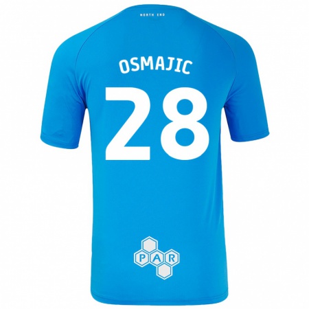 Kandiny Kinderen Milutin Osmajic #28 Hemelsblauw Uitshirt Uittenue 2024/25 T-Shirt België