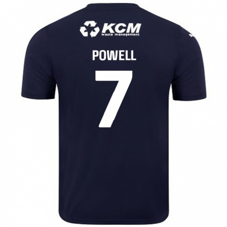 KandinyキッズJoe Powell#7ネイビーブルーアウェイシャツ2024/25ジャージーユニフォーム