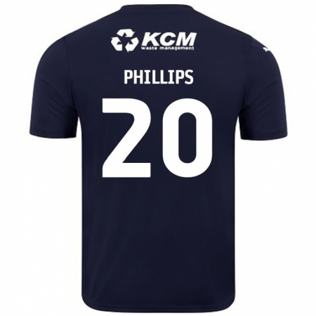 Kandiny Niño Camiseta Dillon Phillips #20 Azul Marino 2ª Equipación 2024/25 La Camisa