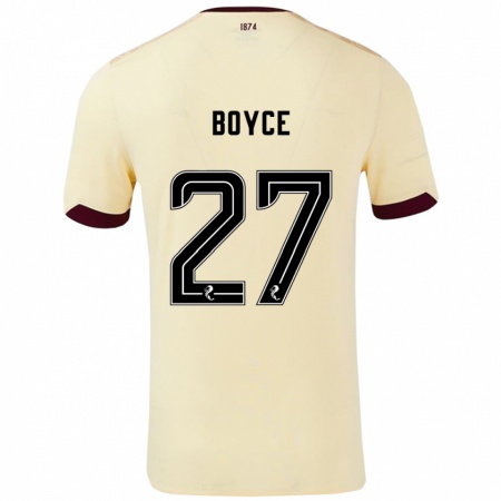 Kandiny Kinder Liam Boyce #27 Creme Burgunderrot Auswärtstrikot Trikot 2024/25 T-Shirt Österreich