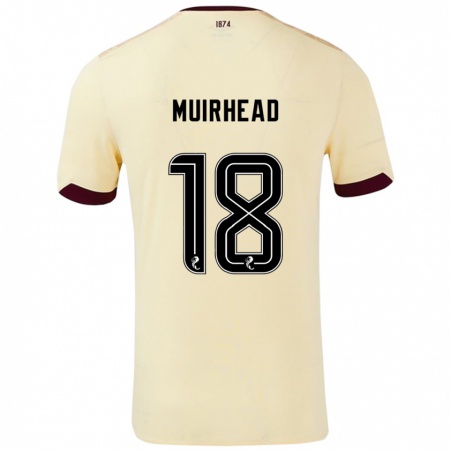 Kandiny Niño Camiseta Owen Muirhead #18 Crema Burdeos 2ª Equipación 2024/25 La Camisa