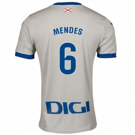 Kandiny Niño Camiseta Tomás Mendes #6 Gris Claro 2ª Equipación 2024/25 La Camisa