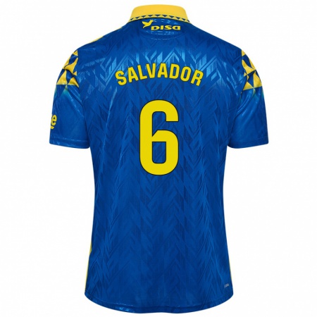 Kandiny Niño Camiseta Pol Salvador #6 Azul Amarillo 2ª Equipación 2024/25 La Camisa México