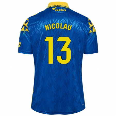 Kandiny Niño Camiseta Nacho Nicolau #13 Azul Amarillo 2ª Equipación 2024/25 La Camisa México