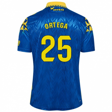 Kandiny Bambino Maglia Edián Ortega #25 Blu Giallo Kit Gara Away 2024/25 Maglietta