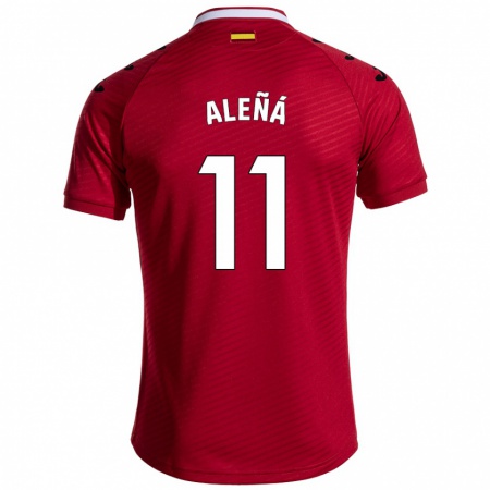 Kandiny Kinder Carles Aleñá #11 Dunkelrot Auswärtstrikot Trikot 2024/25 T-Shirt Österreich