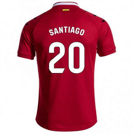 Kandiny Bambino Maglia Yellu Santiago #20 Rosso Scuro Kit Gara Away 2024/25 Maglietta