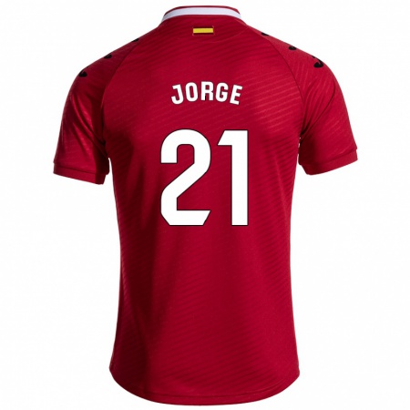 Kandiny Bambino Maglia Jeremy Jorge #21 Rosso Scuro Kit Gara Away 2024/25 Maglietta