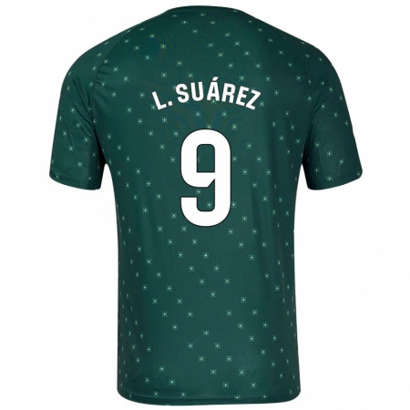 Kandiny Kinder Luis Suárez #9 Dunkelgrün Auswärtstrikot Trikot 2024/25 T-Shirt Österreich