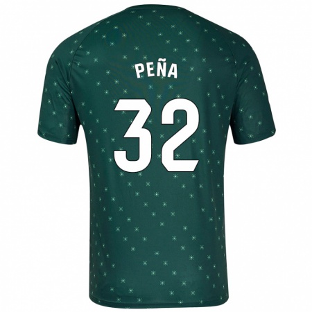 Kandiny Bambino Maglia Marcos Peña #32 Verde Scuro Kit Gara Away 2024/25 Maglietta