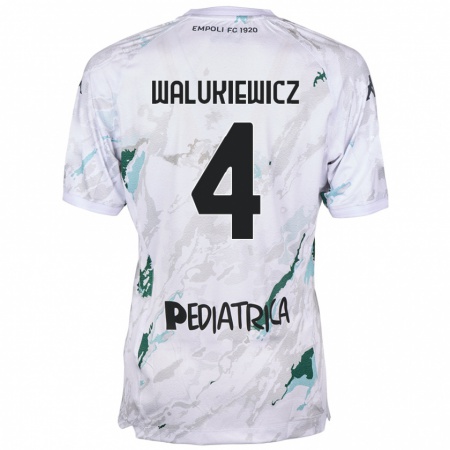 Kandiny Niño Camiseta Sebastian Walukiewicz #4 Gris 2ª Equipación 2024/25 La Camisa