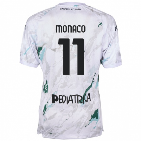 Kandiny Bambino Maglia Salvatore Monaco #11 Grigio Kit Gara Away 2024/25 Maglietta