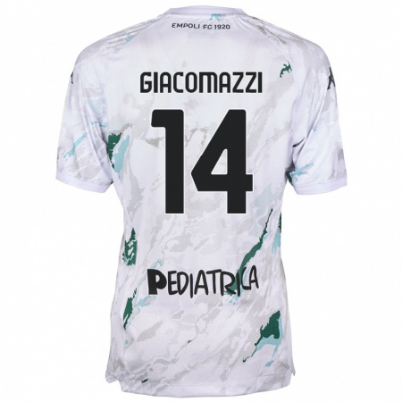 Kandiny Niño Camiseta Sebastián Giacomazzi #14 Gris 2ª Equipación 2024/25 La Camisa