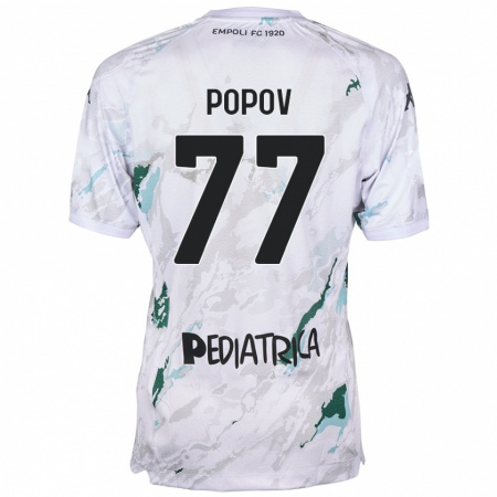 Kandiny Dzieci Bogdan Popov #77 Szary Wyjazdowa Koszulka 2024/25 Koszulki Klubowe