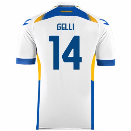 Kandiny Bambino Maglia Francesco Gelli #14 Bianco Kit Gara Away 2024/25 Maglietta