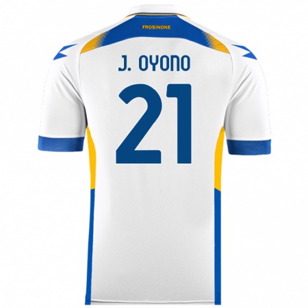 Kandiny Bambino Maglia Jérémy Oyono #21 Bianco Kit Gara Away 2024/25 Maglietta