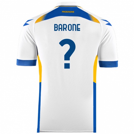 Kandiny Bambino Maglia Filippo Barone #0 Bianco Kit Gara Away 2024/25 Maglietta