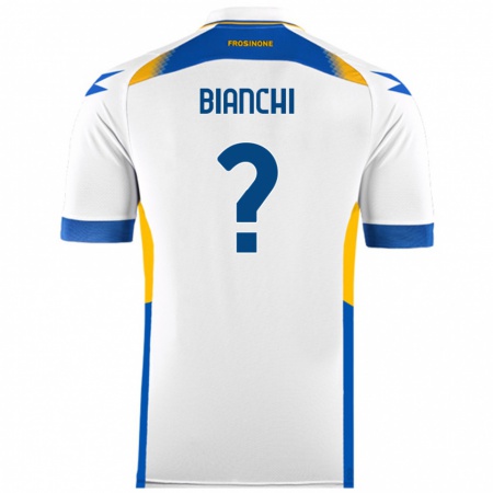 Kandiny Bambino Maglia Cristian Bianchi #0 Bianco Kit Gara Away 2024/25 Maglietta