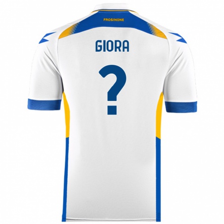 Kandiny Bambino Maglia Federico Giora #0 Bianco Kit Gara Away 2024/25 Maglietta