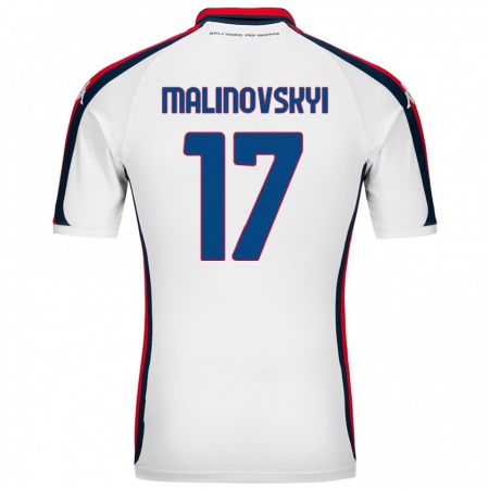 Kandiny Bambino Maglia Ruslan Malinovskyi #17 Bianco Kit Gara Away 2024/25 Maglietta