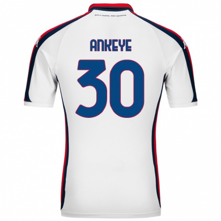 Kandiny Bambino Maglia David Ankeye #30 Bianco Kit Gara Away 2024/25 Maglietta