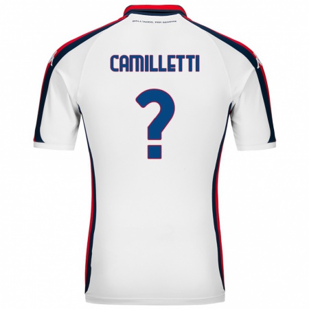 Kandiny Bambino Maglia Giovanni Camilletti #0 Bianco Kit Gara Away 2024/25 Maglietta