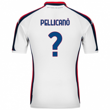 Kandiny Bambino Maglia Antonino Pellicanò #0 Bianco Kit Gara Away 2024/25 Maglietta