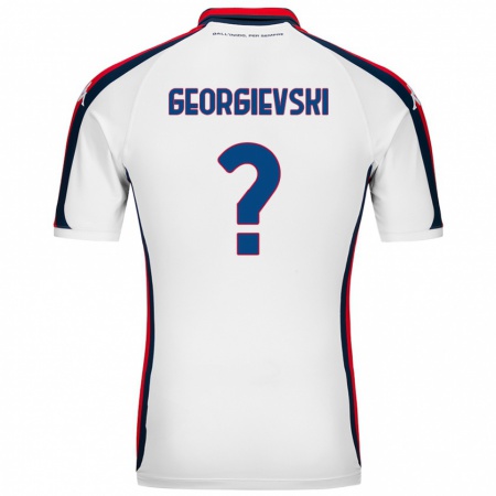 Kandiny Bambino Maglia Toma Georgievski #0 Bianco Kit Gara Away 2024/25 Maglietta