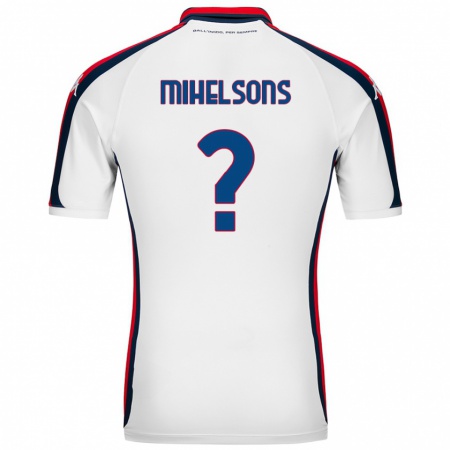 Kandiny Bambino Maglia Rendijs Mihelsons #0 Bianco Kit Gara Away 2024/25 Maglietta