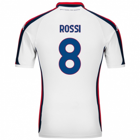 Kandiny Bambino Maglia Gianluca Rossi #8 Bianco Kit Gara Away 2024/25 Maglietta