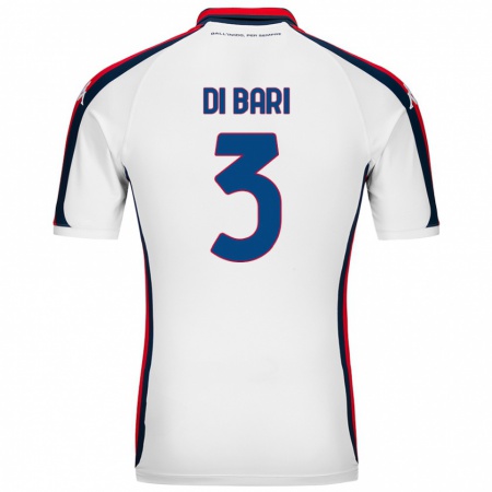 Kandiny Bambino Maglia Martina Di Bari #3 Bianco Kit Gara Away 2024/25 Maglietta