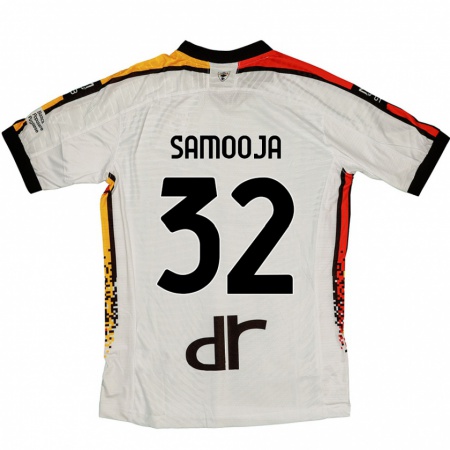 Kandiny Niño Camiseta Jasper Samooja #32 Blanco Negro 2ª Equipación 2024/25 La Camisa