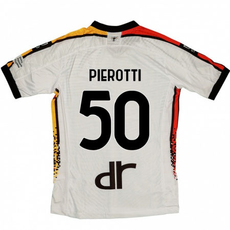 Kandiny Bambino Maglia Santiago Pierotti #50 Bianco Nero Kit Gara Away 2024/25 Maglietta