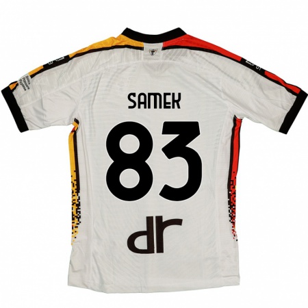 Kandiny Bambino Maglia Daniel Samek #83 Bianco Nero Kit Gara Away 2024/25 Maglietta