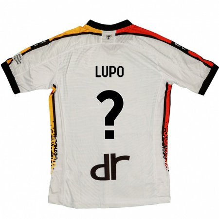 Kandiny Bambino Maglia Christian Lupo #0 Bianco Nero Kit Gara Away 2024/25 Maglietta