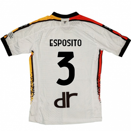 Kandiny Niño Camiseta Sebastian Esposito #3 Blanco Negro 2ª Equipación 2024/25 La Camisa