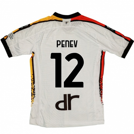 Kandiny Bambino Maglia Plamen Penev #12 Bianco Nero Kit Gara Away 2024/25 Maglietta