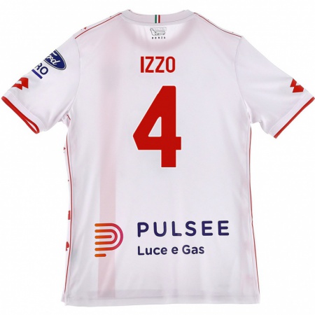 Kandiny Niño Camiseta Armando Izzo #4 Blanco Rojo 2ª Equipación 2024/25 La Camisa México