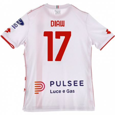 Kandiny Kinder Davide Diaw #17 Weiß Rot Auswärtstrikot Trikot 2024/25 T-Shirt Österreich