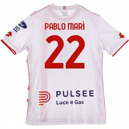 Kandiny Niño Camiseta Pablo Marí #22 Blanco Rojo 2ª Equipación 2024/25 La Camisa México