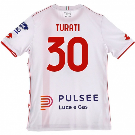 Kandiny Niño Camiseta Stefano Turati #30 Blanco Rojo 2ª Equipación 2024/25 La Camisa México