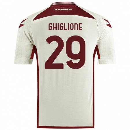 Kandiny Kinder Paolo Ghiglione #29 Cremefarben Auswärtstrikot Trikot 2024/25 T-Shirt Österreich