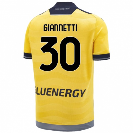 Kandiny Kinder Lautaro Giannetti #30 Golden Auswärtstrikot Trikot 2024/25 T-Shirt Österreich