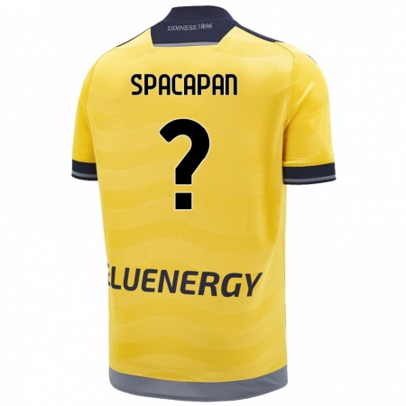 Kandiny Bambino Maglia Luka Spacapan #0 Oro Kit Gara Away 2024/25 Maglietta