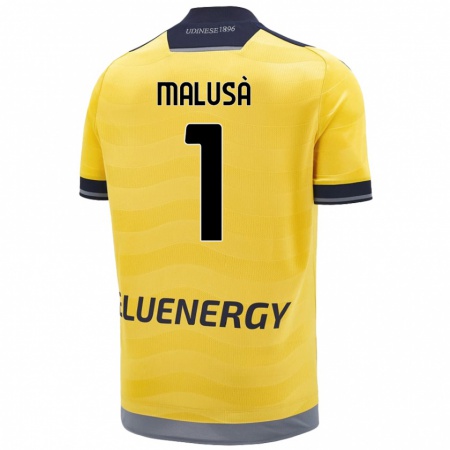 Kandiny Bambino Maglia Joel Malusà #1 Oro Kit Gara Away 2024/25 Maglietta