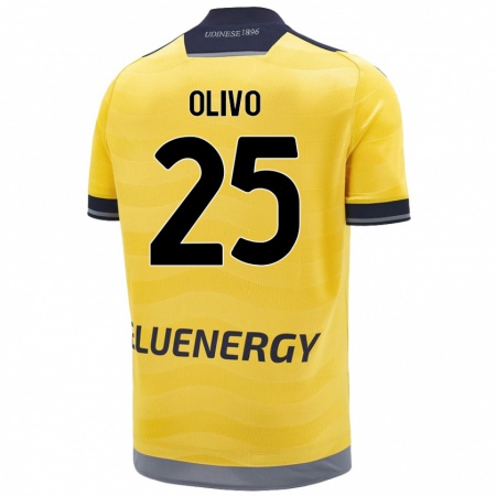 Kandiny Kinder Gioele Olivo #25 Golden Auswärtstrikot Trikot 2024/25 T-Shirt Österreich