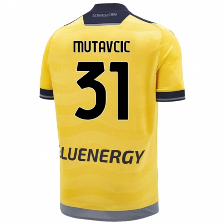 Kandiny Bambino Maglia Jan Mutavcic #31 Oro Kit Gara Away 2024/25 Maglietta