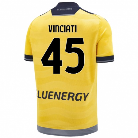 Kandiny Kinder Giulio Vinciati #45 Golden Auswärtstrikot Trikot 2024/25 T-Shirt Österreich