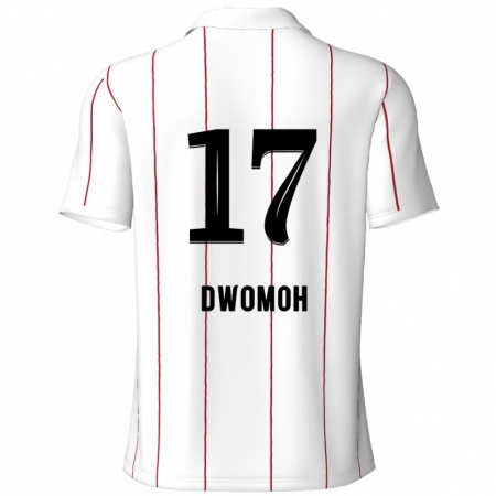 Kandiny Bambino Maglia Pierre Dwomoh #17 Bianco Nero Kit Gara Away 2024/25 Maglietta